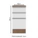 Balcão Armário de Cozinha 40 cm 3 Gavetas Rustic/Branco Glamy Madesa