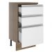 Balcão Armário de Cozinha 40 cm 3 Gavetas Rustic/Branco Glamy Madesa