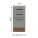 Balcão Armário de Cozinha 40 cm 3 Gavetas Rustic/Cinza Agata Madesa