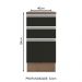 Balcão Armário de Cozinha 40 cm 3 Gavetas Rustic/Preto Glamy Madesa
