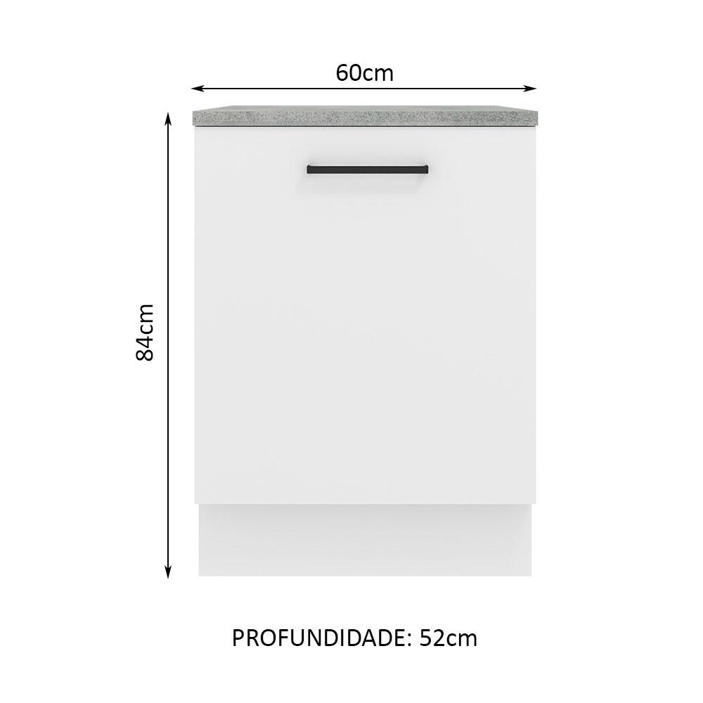 Balcão Armário de Cozinha 60 cm 1 Porta Branco Agata Madesa