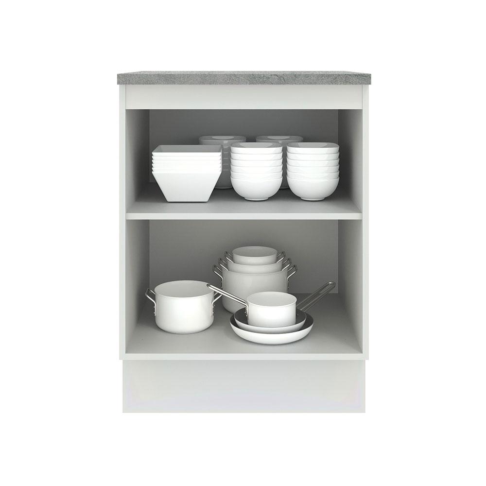 Balcão Armário de Cozinha 60 cm 1 Porta Branco/Cinza Agata Madesa