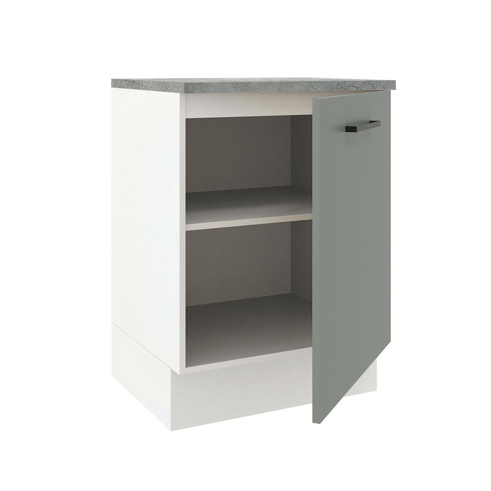 Balcão Armário de Cozinha 60 cm 1 Porta Branco/Cinza Agata Madesa