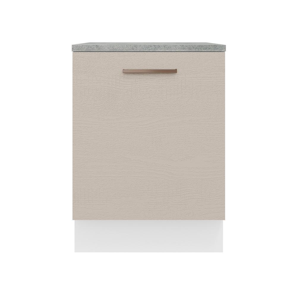 Balcão Armário de Cozinha 60 cm 1 Porta Branco/Crema Agata Madesa