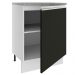 Balcão Armário de Cozinha 60 cm 1 Porta Branco/Preto Glamy Madesa