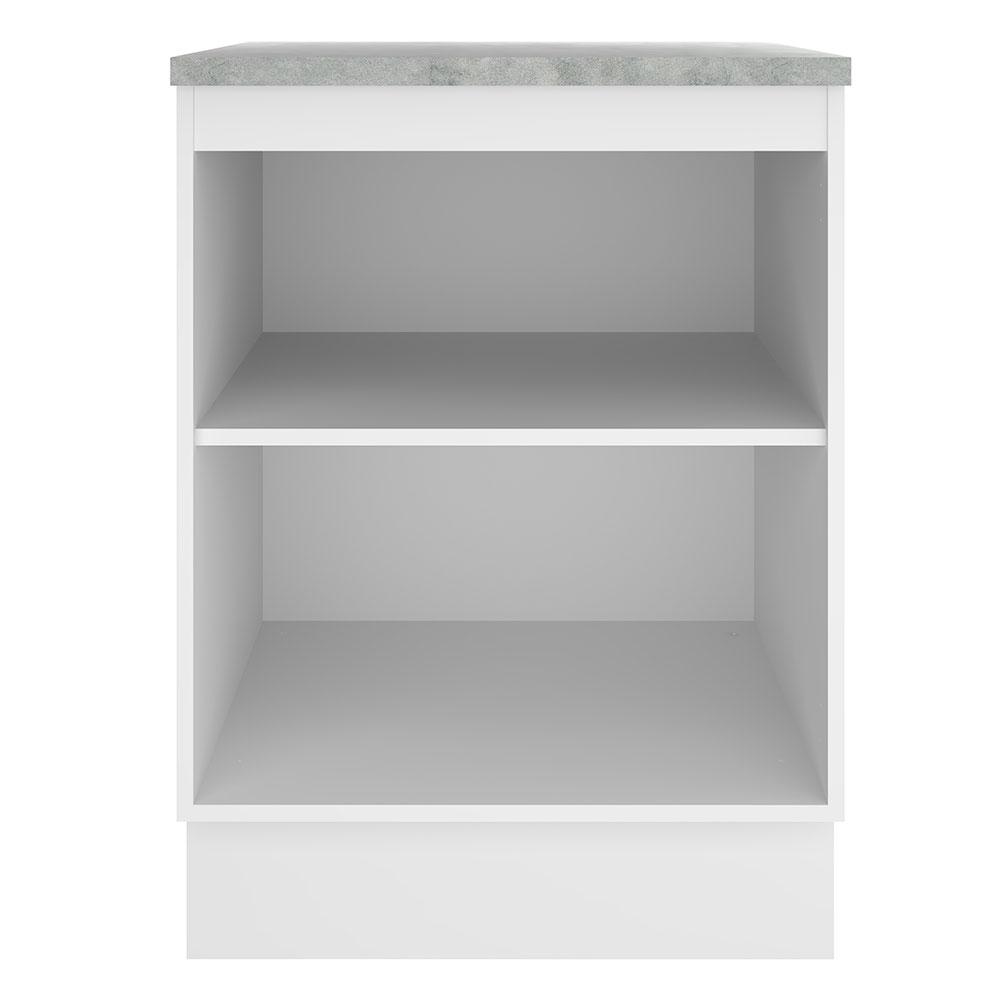 Balcão Armário de Cozinha 60 cm 1 Porta Branco/Preto Glamy Madesa