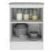 Balcão Armário de Cozinha 60 cm 1 Porta Branco/Rustic Glamy Madesa