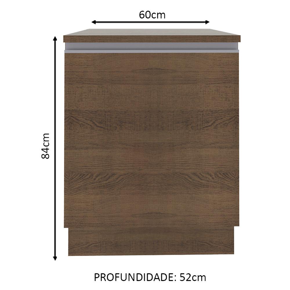 Balcão Armário de Cozinha 60 cm 1 Porta Rustic Glamy Madesa
