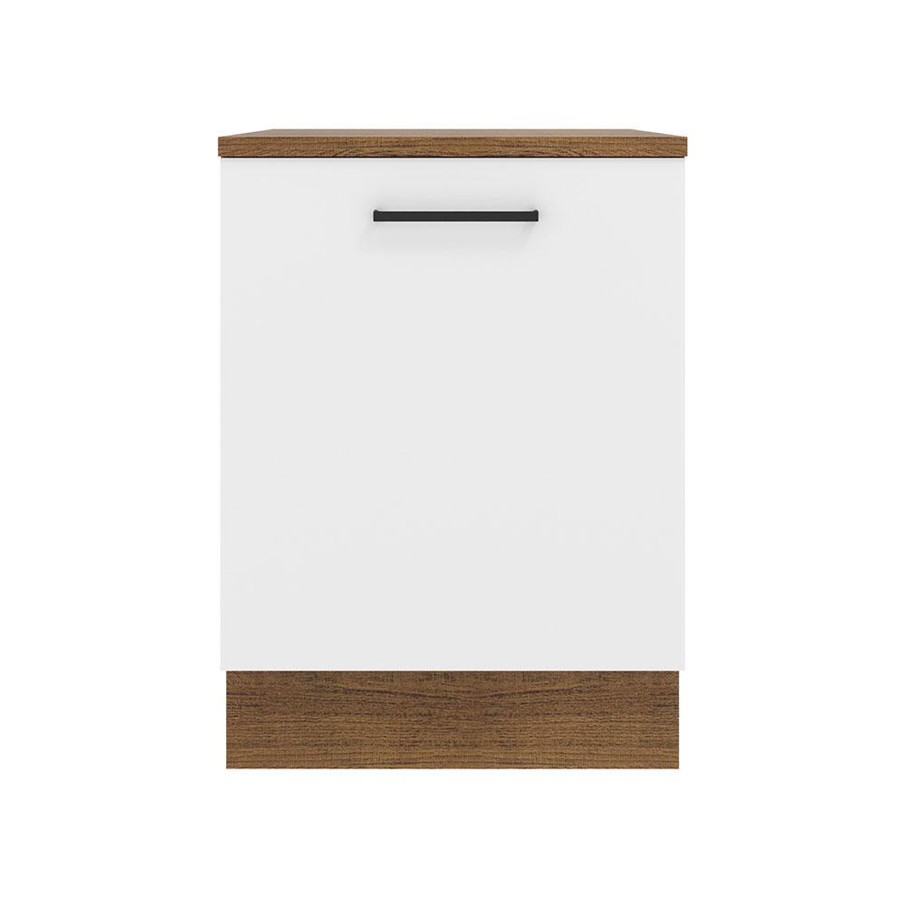 Balcão Armário de Cozinha 60 cm 1 Porta Rustic/Branco Agata Madesa