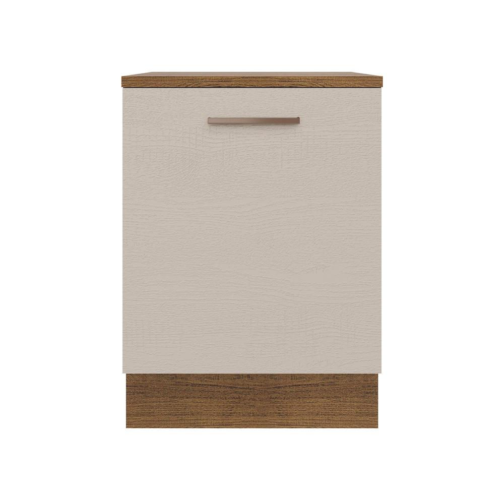Balcão Armário de Cozinha 60 cm 1 Porta Rustic/Crema Agata Madesa