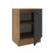 Balcão Armário de Cozinha 60 cm 1 Porta Rustic/Preto Agata Madesa