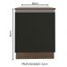 Balcão Armário de Cozinha 60 cm 1 Porta Rustic/Preto Glamy Madesa
