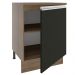 Balcão Armário de Cozinha 60 cm 1 Porta Rustic/Preto Glamy Madesa