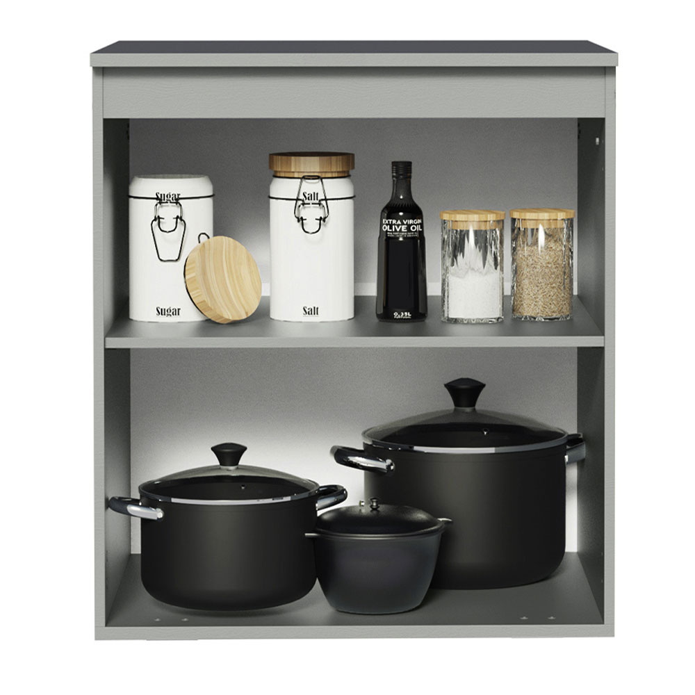 Balcão Armário de Cozinha 60 cm 1 Porta Suspenso Cinza Nice Madesa