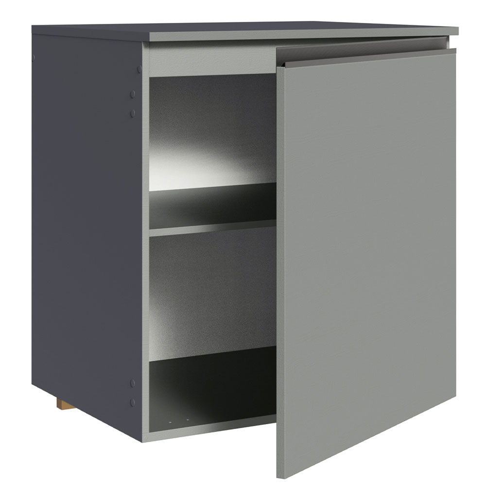 Balcão Armário de Cozinha 60 cm 1 Porta Suspenso Cinza Nice Madesa