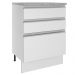Balcão Armário de Cozinha 60 cm 3 Gavetas Branco Glamy Madesa