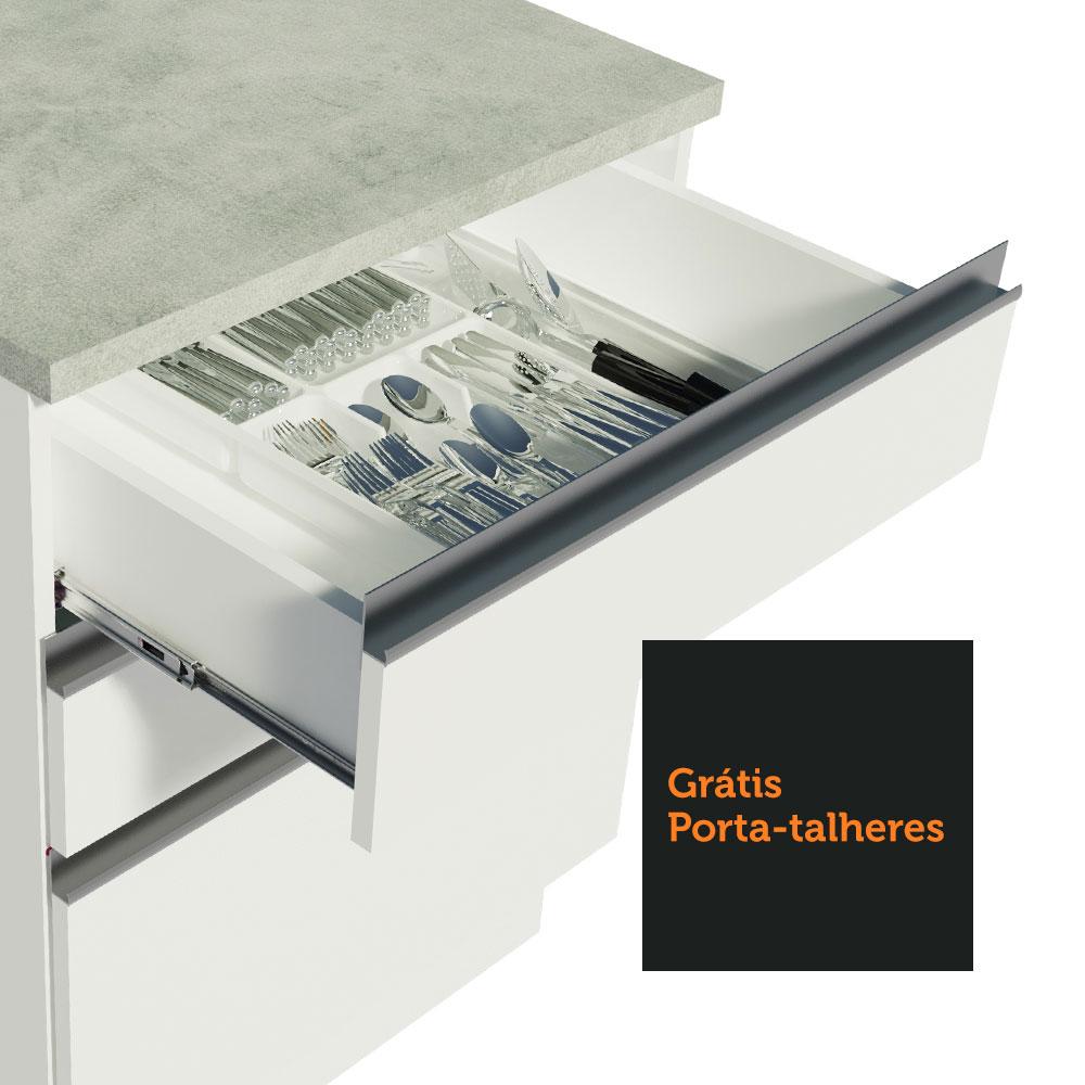 Balcão Armário de Cozinha 60 cm 3 Gavetas Branco Glamy Madesa