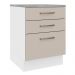 Balcão Armário de Cozinha 60 cm 3 Gavetas Branco/Crema Agata Madesa