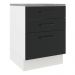 Balcão Armário de Cozinha 60 cm 3 Gavetas Branco/Preto Agata Madesa