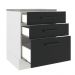 Balcão Armário de Cozinha 60 cm 3 Gavetas Branco/Preto Agata Madesa