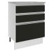 Balcão Armário de Cozinha 60 cm 3 Gavetas Branco/Preto Glamy Madesa