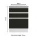 Balcão Armário de Cozinha 60 cm 3 Gavetas Branco/Preto Glamy Madesa