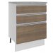 Balcão Armário de Cozinha 60 cm 3 Gavetas Branco/Rustic Glamy Madesa