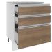 Balcão Armário de Cozinha 60 cm 3 Gavetas Branco/Rustic Glamy Madesa