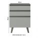 Balcão Armário de Cozinha 60 cm 3 Gavetas Com Pés Cinza Nice Madesa