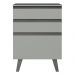 Balcão Armário de Cozinha 60 cm 3 Gavetas Com Pés Cinza Nice Madesa