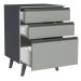 Balcão Armário de Cozinha 60 cm 3 Gavetas Com Pés Cinza Nice Madesa