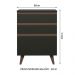 Balcão Armário de Cozinha 60 cm 3 Gavetas Preto Reims Madesa