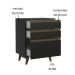 Balcão Armário de Cozinha 60 cm 3 Gavetas Preto Reims Madesa