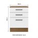 Balcão Armário de Cozinha 60 cm 3 Gavetas Rustic/Branco Agata Madesa