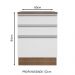 Balcão Armário de Cozinha 60 cm 3 Gavetas Rustic/Branco Glamy Madesa