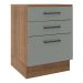 Balcão Armário de Cozinha 60 cm 3 Gavetas Rustic/Cinza Agata Madesa