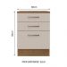 Balcão Armário de Cozinha 60 cm 3 Gavetas Rustic/Crema Agata Madesa