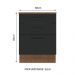 Balcão Armário de Cozinha 60 cm 3 Gavetas Rustic/Preto Agata Madesa