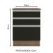 Balcão Armário de Cozinha 60 cm 3 Gavetas Rustic/Preto Glamy Madesa