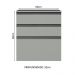 Balcão Armário de Cozinha 60 cm 3 Gavetas Suspenso Cinza Nice Madesa