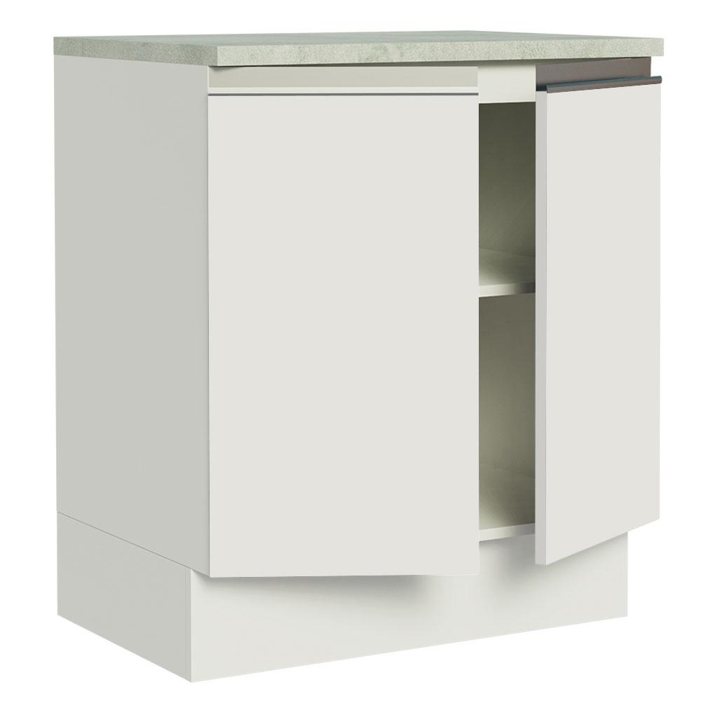 Balcão Armário de Cozinha 70 cm 2 Portas Branco Glamy Madesa