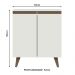 Balcão Armário de Cozinha 70 cm 2 Portas Branco Reims Madesa