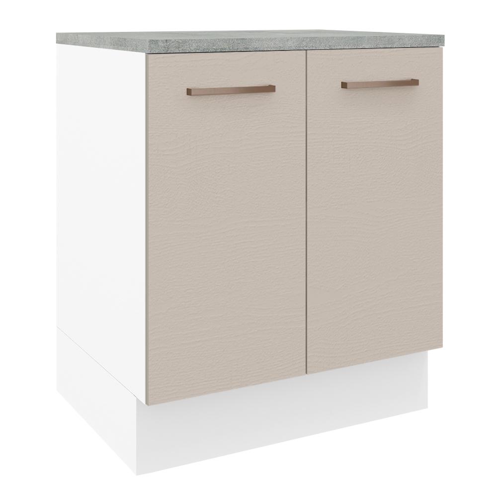 Balcão Armário de Cozinha 70 cm 2 Portas Branco/Crema Agata Madesa