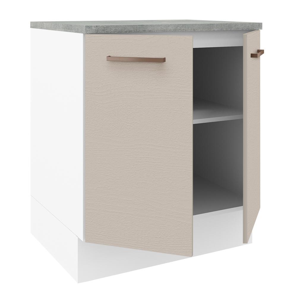 Balcão Armário de Cozinha 70 cm 2 Portas Branco/Crema Agata Madesa
