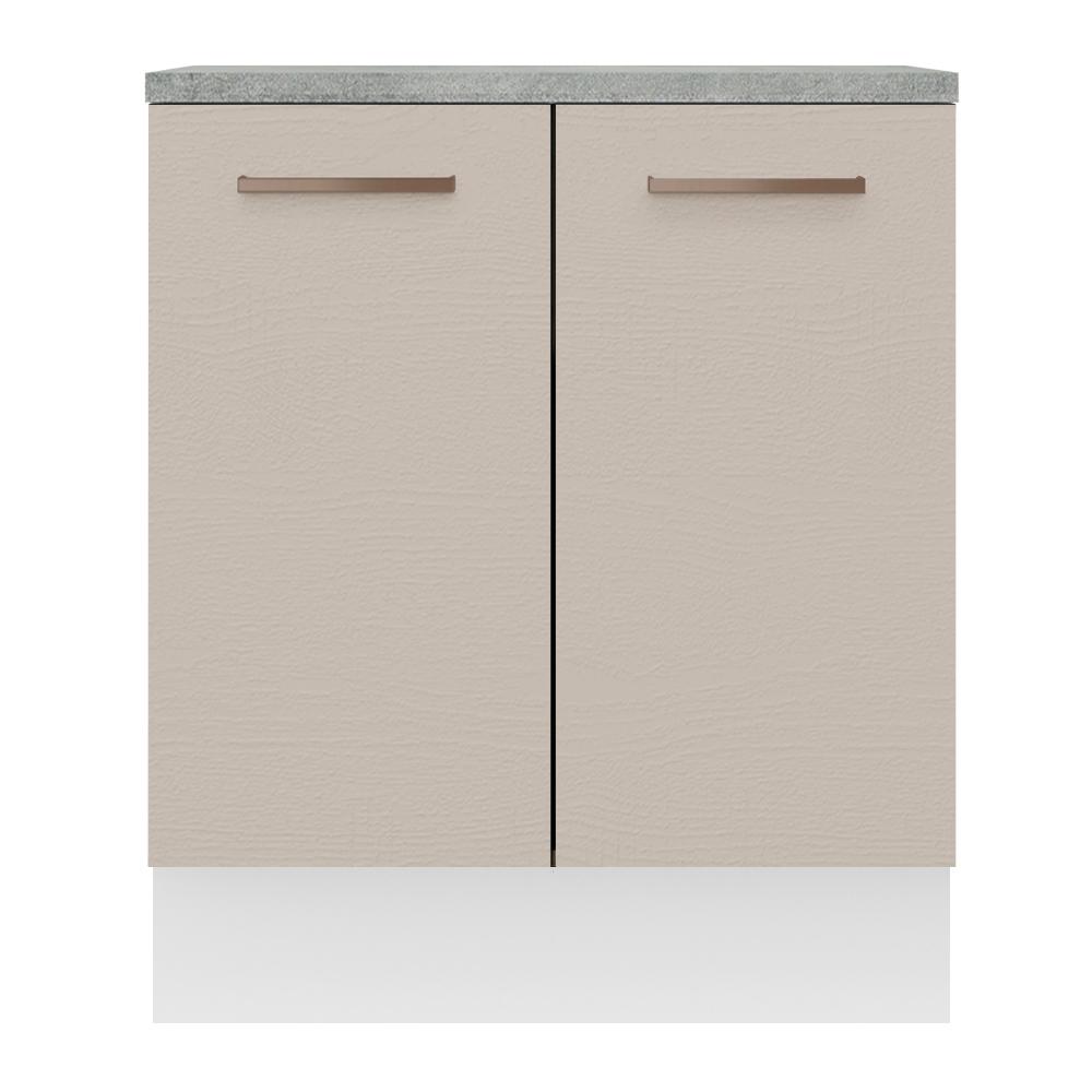 Balcão Armário de Cozinha 70 cm 2 Portas Branco/Crema Agata Madesa