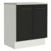 Balcão Armário de Cozinha 70 cm 2 Portas Branco/Preto Agata Madesa