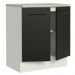 Balcão Armário de Cozinha 70 cm 2 Portas Branco/Preto Agata Madesa