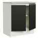 Balcão Armário de Cozinha 70 cm 2 Portas Branco/Preto Glamy Madesa