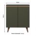 Balcão Armário de Cozinha 70 cm 2 Portas Preto Reims Madesa