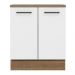 Balcão Armário de Cozinha 70 cm 2 Portas Rustic/Branco Agata Madesa
